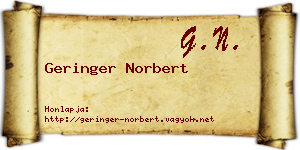 Geringer Norbert névjegykártya