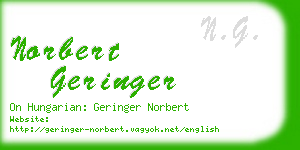 norbert geringer business card